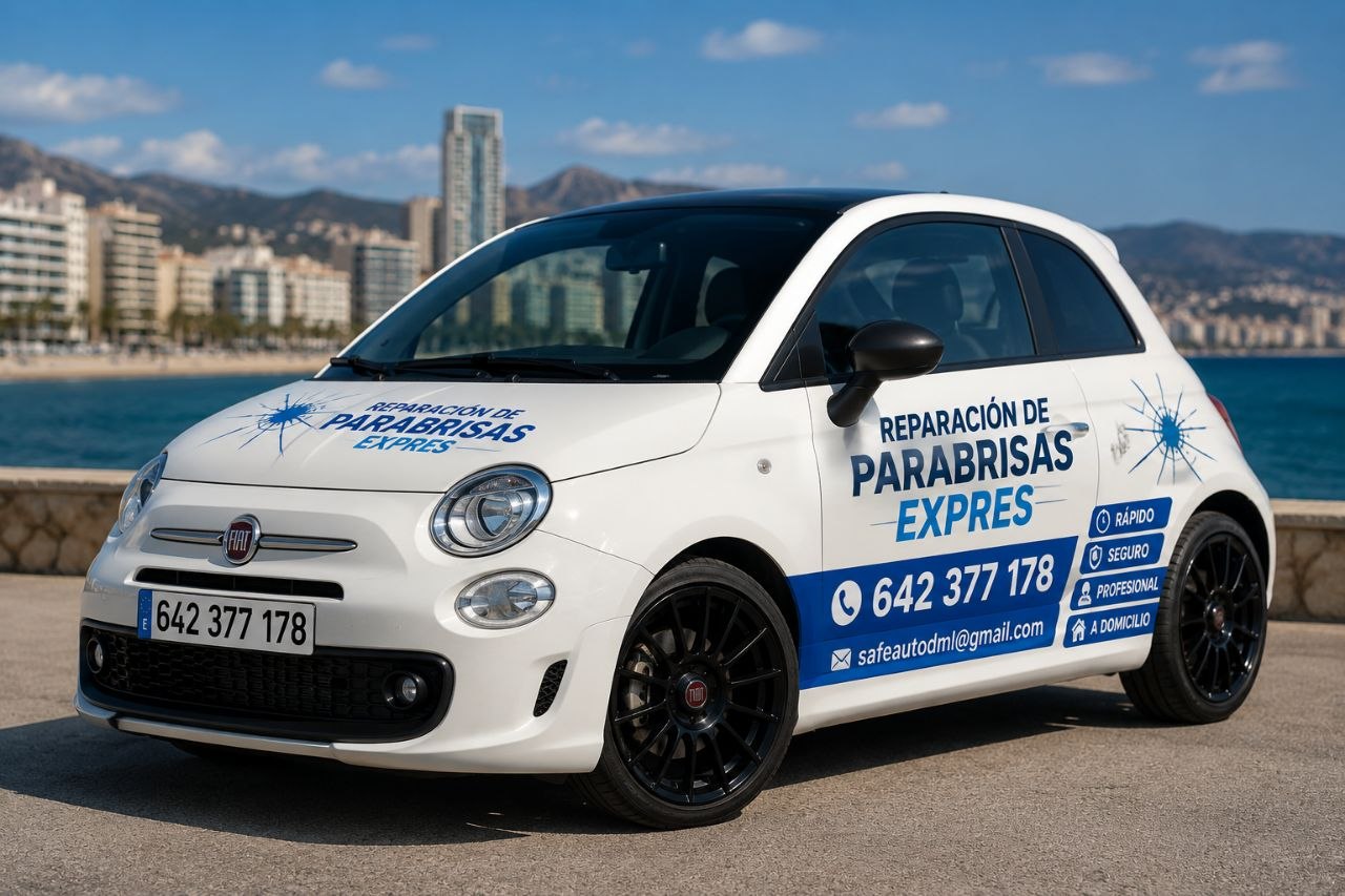 Vehiculo rotulado de reparacion de parabrisas